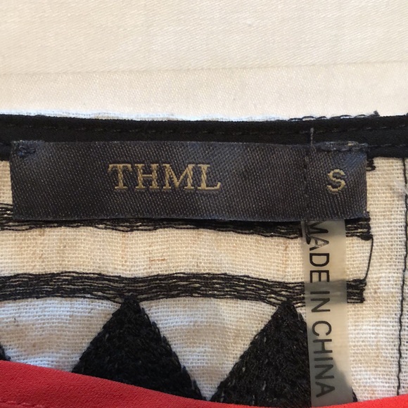 THML Black Dress with Geometric Design Size Small - Picture 4 of 6